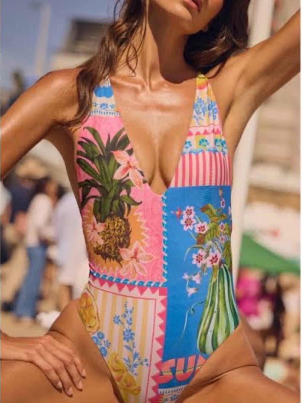 Agua Bendita Patchwork Tropicalia One Piece Swimsuit